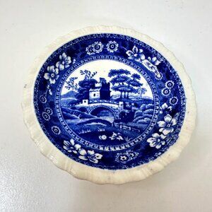 VTG Copeland Spode Tower Blue/White Butter Pat Mini Trinket Plate 3 -1/8"x 3/4"